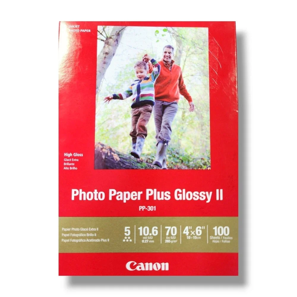 Canon Photo Paper Plus Glossy‎ II 4 x 6 Inkjet Printer Paper 2 x 100 sheets New